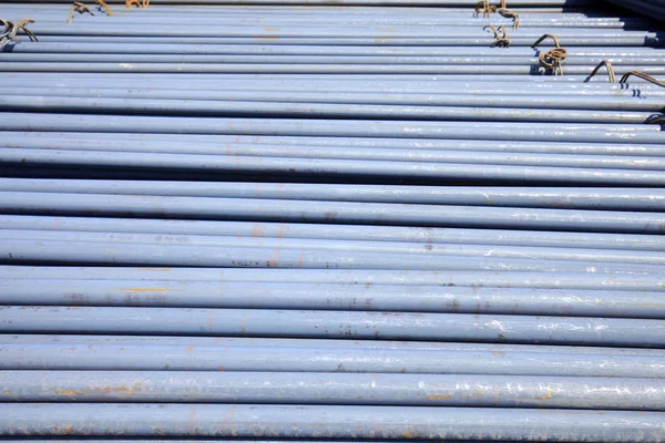 Stack of round steel bar — Stock Photo, Image