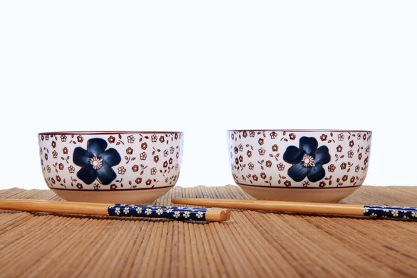 Chinese style bowls and chopsticks — Stock Photo, Image