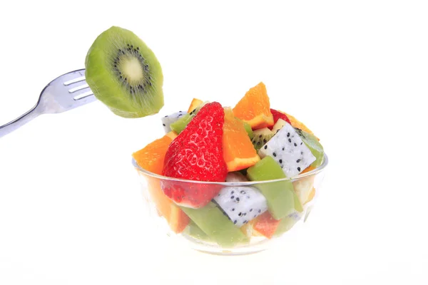 Fruta del dragón, kiwi, fresa y naranja — Foto de Stock