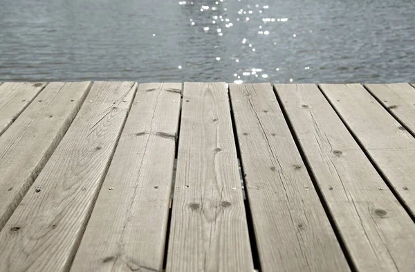 Puente Madera Sobre Río — Foto de Stock