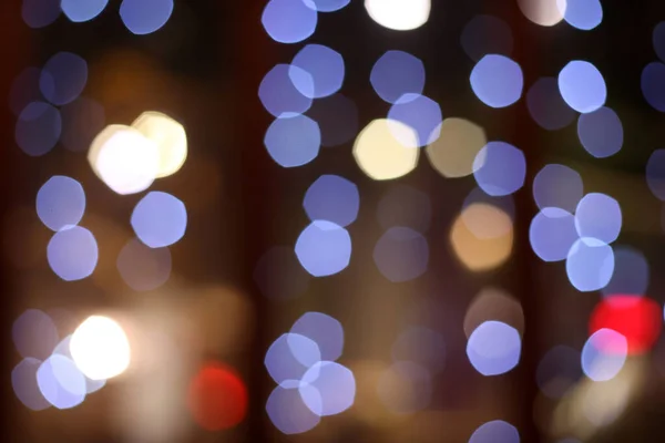 Noite Cidade Muita Luz Belo Bokeh — Fotografia de Stock