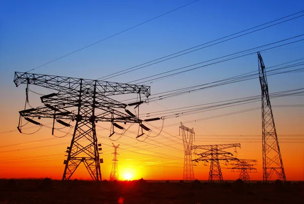 Evening Pylon Outline Very Beautiful — Stock Photo, Image