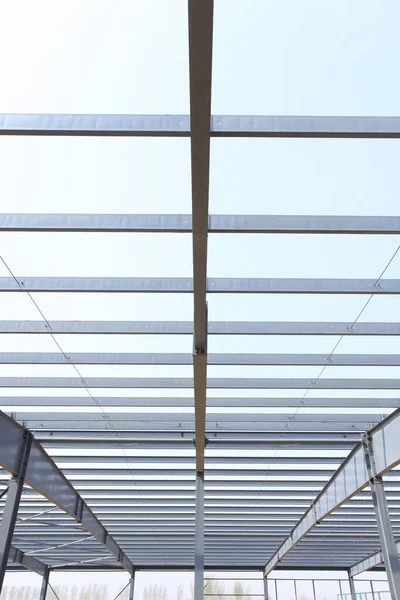 Çelik Çerçeve Yapısı Inşaat Alanında — Stok fotoğraf