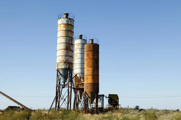 Concrete Mixing Tower Concept Site Construction Facility — Stock Photo, Image