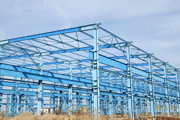 Stalen Frame Structuur Onder Blauwe Lucht — Stockfoto