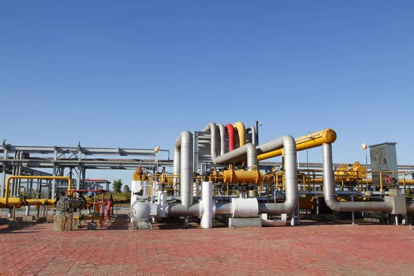 Campo Petrolífero Oleoductos Instalaciones — Foto de Stock