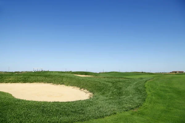 Sandbunker Auf Dem Golfplatz — Stockfoto