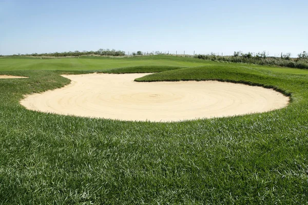 Pískový Bunkr Golfovém Hřišti — Stock fotografie