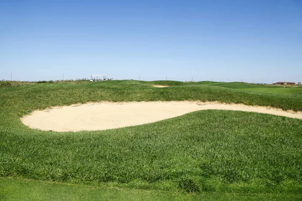 Sandbunker Auf Dem Golfplatz — Stockfoto