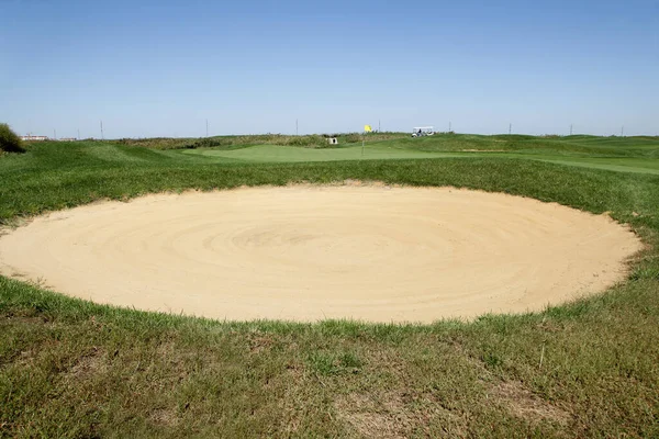 Areia Bunker Campo Golfe — Fotografia de Stock