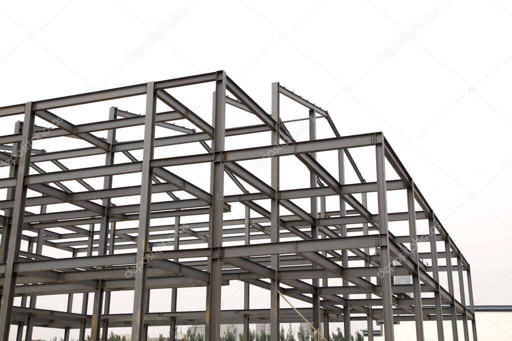 The steel structure is under construction