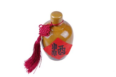 Geleneksel Çin likörü, zarif zanaat, yakın plan.