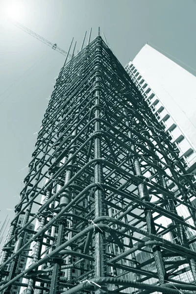 Stahlgitter Auf Der Baustelle — Stockfoto