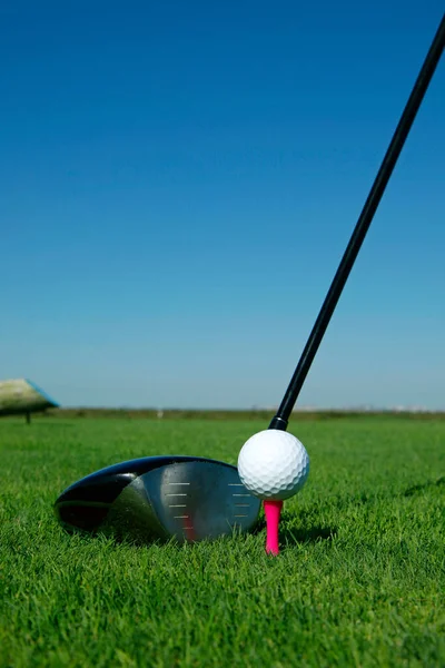 Clube Golfe Bola Grama — Fotografia de Stock