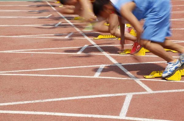 Αθλητές Έτρεξαν Κοντά Races — Φωτογραφία Αρχείου