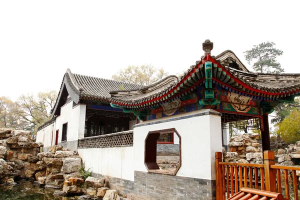 Çin Klasik Bahçesi Bir Pavyonu Kayalıkları Var Çok Güzel — Stok fotoğraf