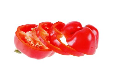 Beyaz arka planda renkli biberler