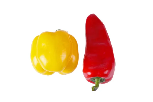 Pimentos Coloridos Sobre Fundo Branco — Fotografia de Stock