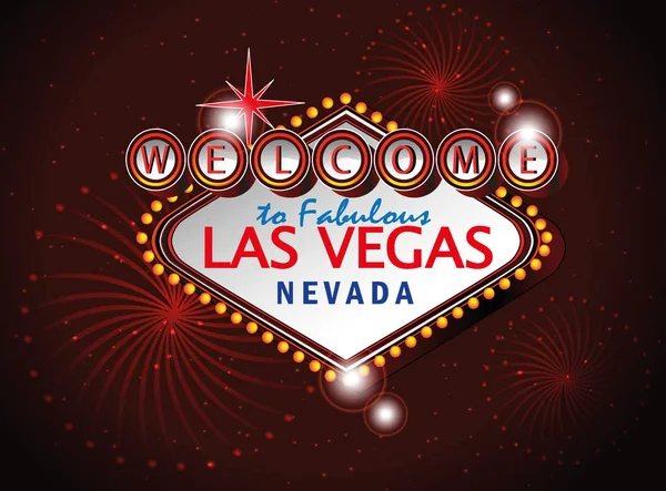 Zapraszamy na Fantastyczny Las Vegas Nevada znak w niebieski deseń złota — Wektor stockowy