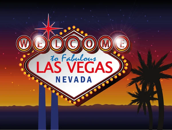 Welkom bij fabulous Las Vegas Nevada inloggen blauw goud pagina — Stockvector