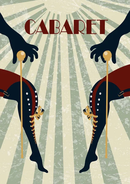 Плакат Танцоров Кабаре Бурлеск Женскими Ногами — стоковое фото