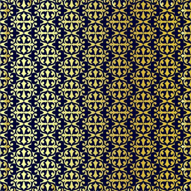 Asya altın model mavi bir arka plan üzerinde. 