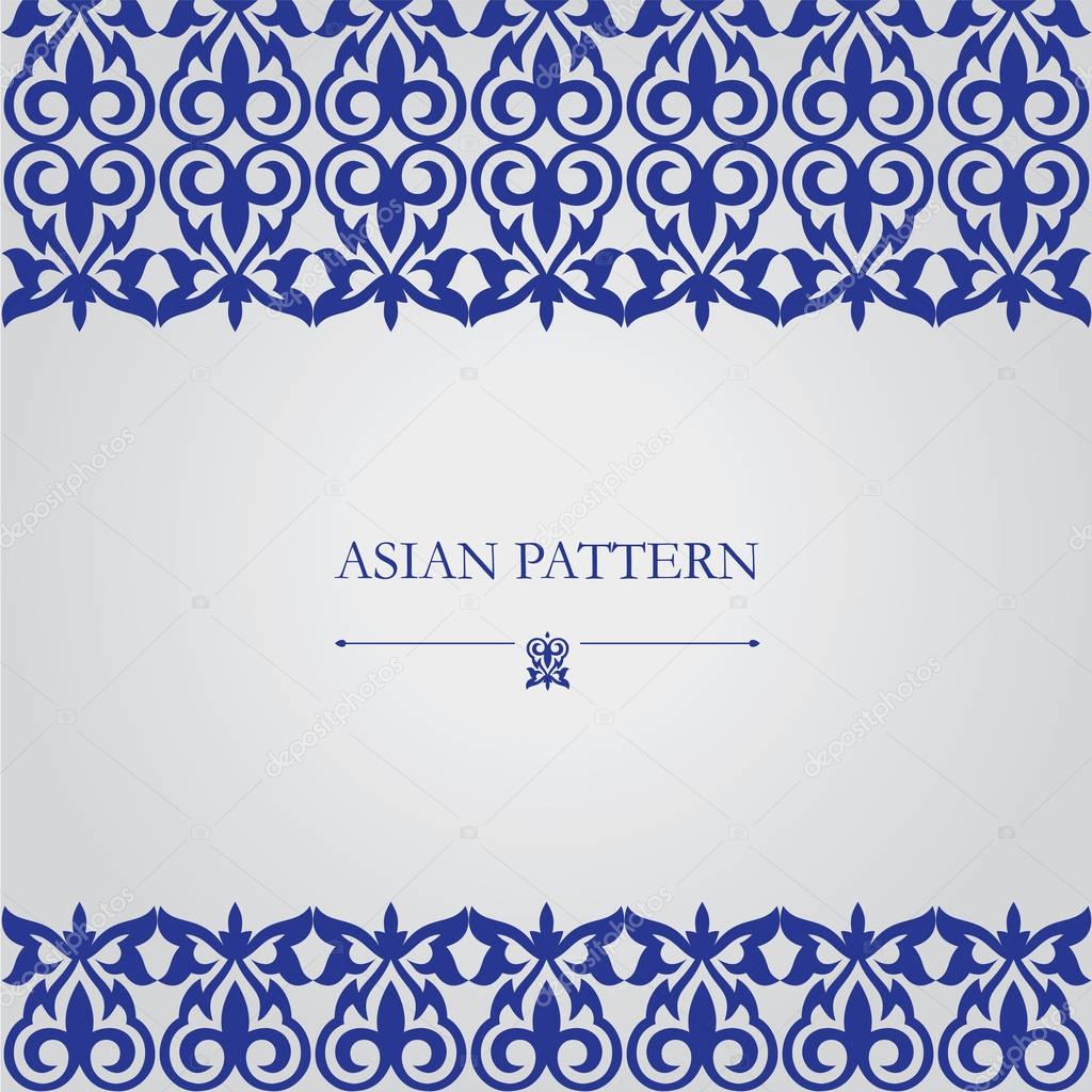 luxurious blue pattern,Set of asian ornaments