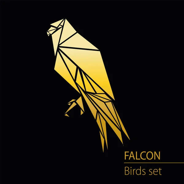 Uccello poligono falco logo.falcon aquila logo vettoriale Illustrazione Stock