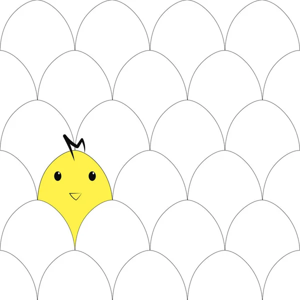 Naadloze patroon met eieren en kip — Stockvector