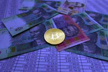 sikke bitcoin Lirası üstünde yatıyor ve sayılarla sayfaları