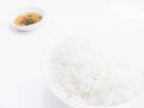 Rice in a bowl close up isolated — Stock Photo, Image