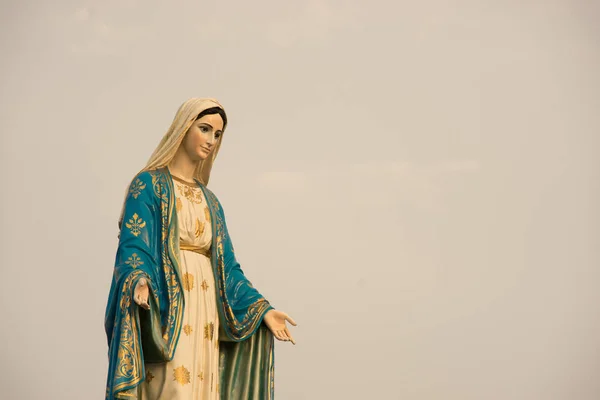 Jungfrau Maria Statue warmen Ton — Stockfoto