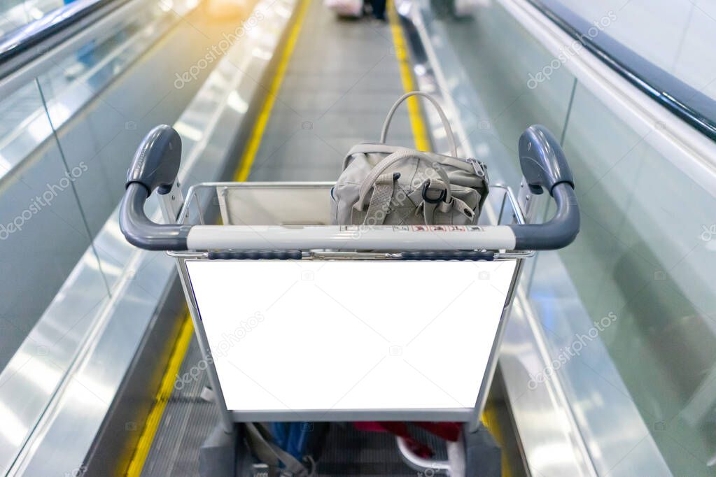 Airport cart with copy space.