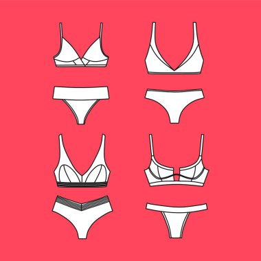  Vektör iç çamaşırı arka plan. İç çamaşırı. Sütyen ve külot. Seksi 