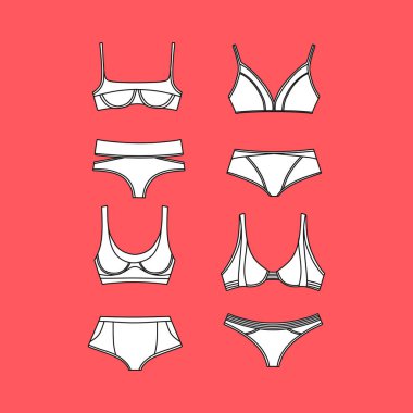  Vektör iç çamaşırı arka plan. İç çamaşırı. Sütyen ve külot. Seksi 