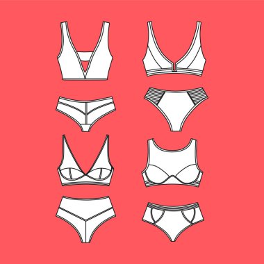  Vektör iç çamaşırı arka plan. İç çamaşırı. Sütyen ve külot. Seksi 