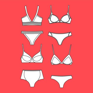  Vektör iç çamaşırı arka plan. İç çamaşırı. Sütyen ve külot. Seksi 