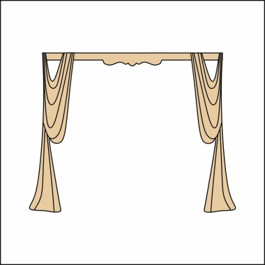 İç tasarım kroki perdeler. Pencere perdeleri