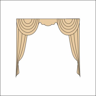 İç tasarım kroki perdeler. Pencere perdeleri