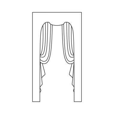 İç tasarım kroki perdeler. Pencere perdeleri
