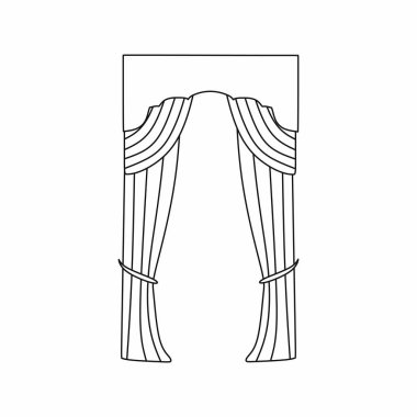 İç tasarım kroki perdeler. Pencere perdeleri