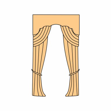 İç tasarım kroki perdeler. Pencere perdeleri