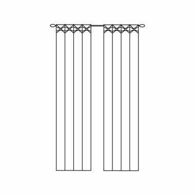 İç tasarım kroki perdeler. Pencere perdeleri