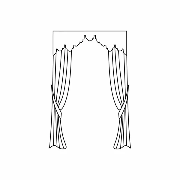 Cortinas design de interiores sketch.Window cortinas — Vetor de Stock