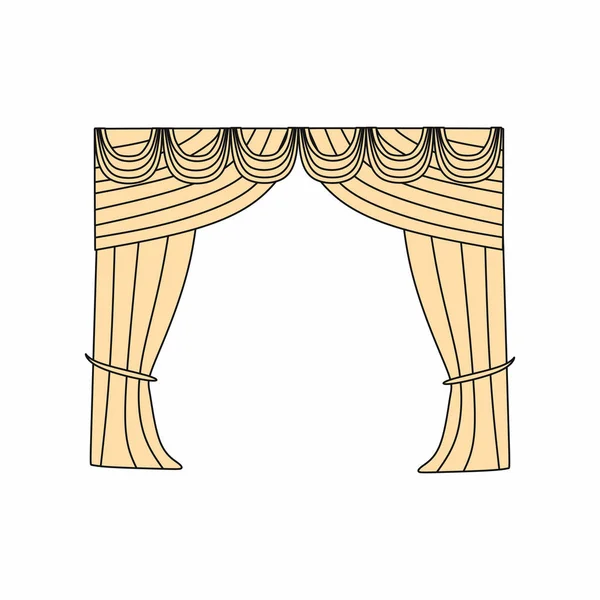 Cortinas design de interiores sketch.Window cortinas — Vetor de Stock