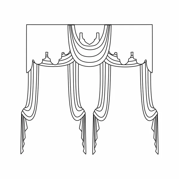 Rideaux Design intérieur sketch.Window rideaux — Image vectorielle