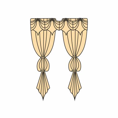 İç tasarım kroki perdeler. Pencere perdeleri