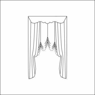 İç tasarım kroki perdeler. Pencere perdeleri