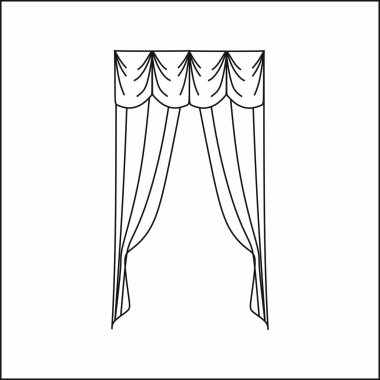 İç tasarım kroki perdeler. Pencere perdeleri