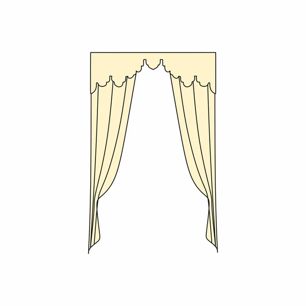 Занавески дизайн интерьера эскиз. — стоковый вектор